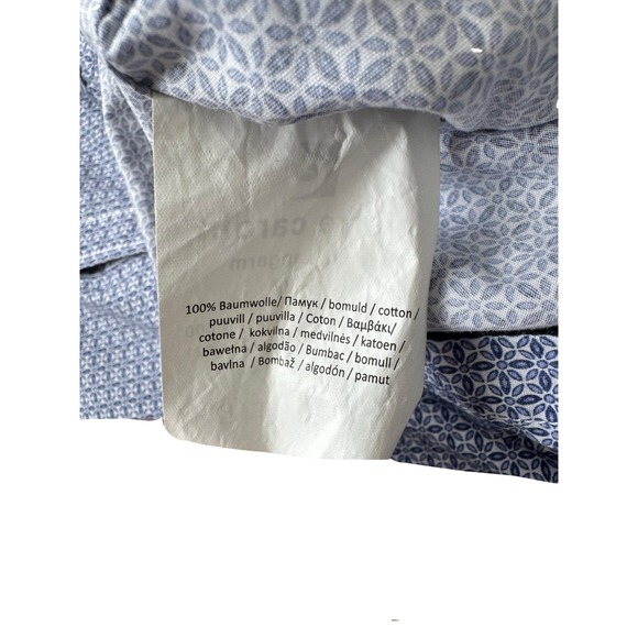 Pierre Cardin Mens Slim Fit Long Sleeve Dress Shirt Size 40 (M) Blue Pattern - Picture 9 of 16